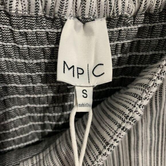 MPC Mini Dress Women's Size Small Striped Button Coquette Striped Flutter Sleeve - Picture 3 of 5